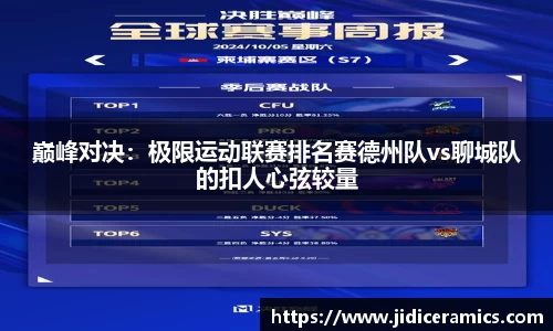 巅峰对决：极限运动联赛排名赛德州队vs聊城队的扣人心弦较量